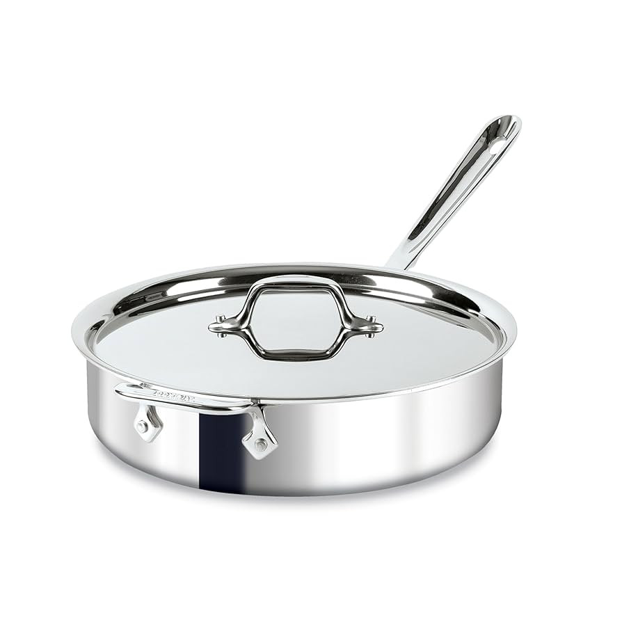 All-Clad D3 3-Ply Stainless Steel Sauté Pan 4 Quart Induction Oven Broiler Safe 600F Pots and Pa... | Amazon (US)
