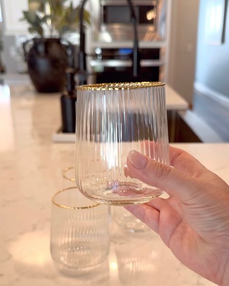 These ribbed wine glasses have a gorgeous gold rim and are super affordable from Amazon! 

#LTKstyletip #LTKfindsunder50 #LTKhome