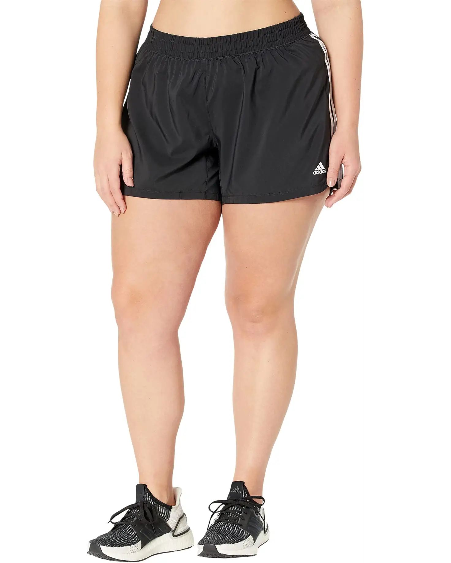 adidas Plus Size Pacer 3-Stripes Woven Shorts | Zappos