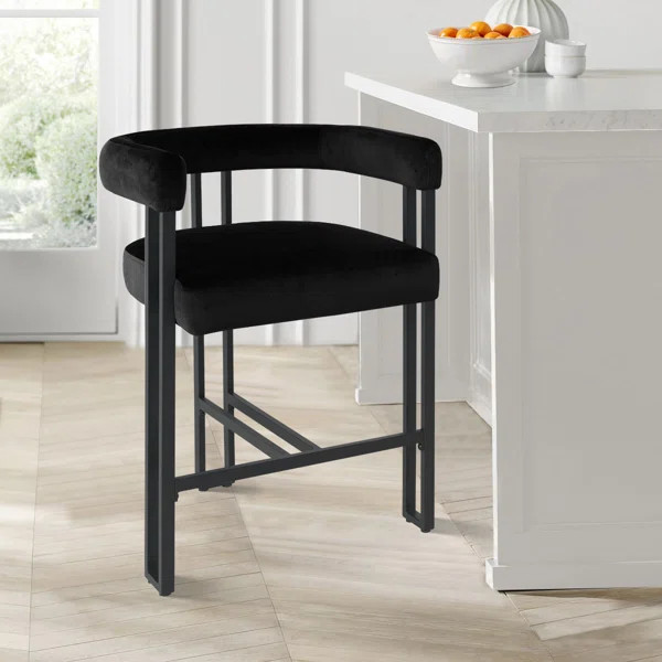 Colrain Upholstered 24'' Counter Stool with Metal Frame | Wayfair North America