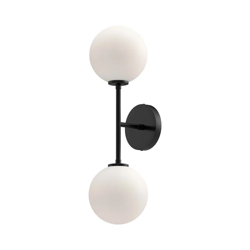 Luanda 2-Light Vanity Light with Glass Globe Shades | Wayfair North America
