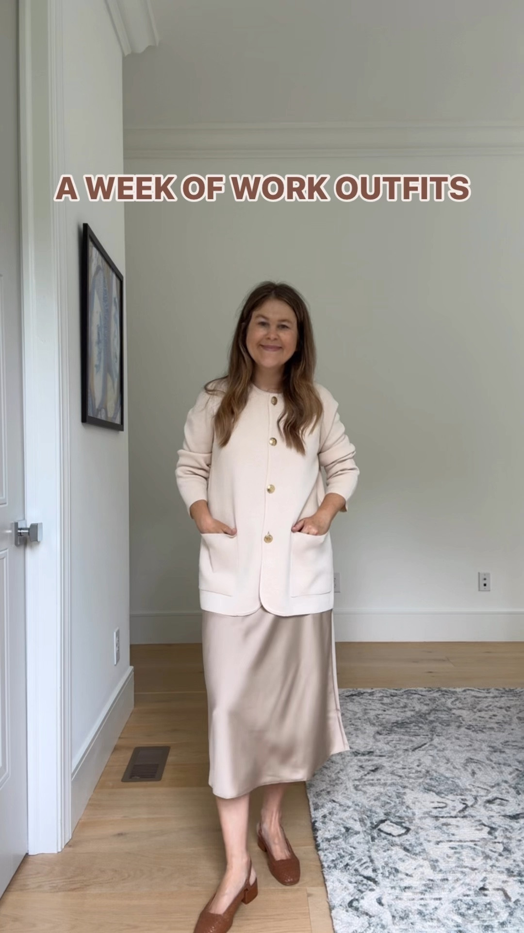A week of work outfits for early fall. My slip skirt is on sale for under $50! And my sweater blazer is also on sale. Use code ALWAYS15 for a discount on the second outfit top. The black top with embroidery is a new favorite. Size down one size as it fits a little oversized. My dress also runs big - size down one size!

#LTKWorkwear #LTKSeasonal #LTKFindsUnder100