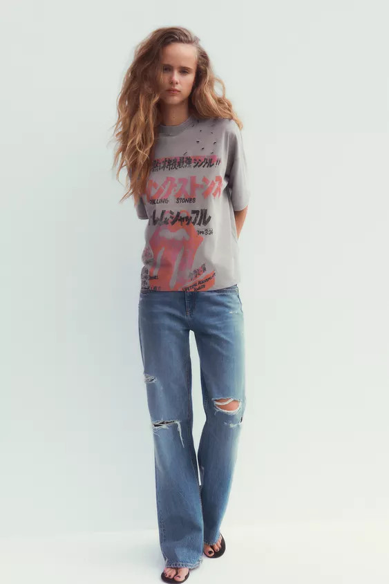THE ROLLING STONES WASHED EFFECT T-SHIRT | Zara US