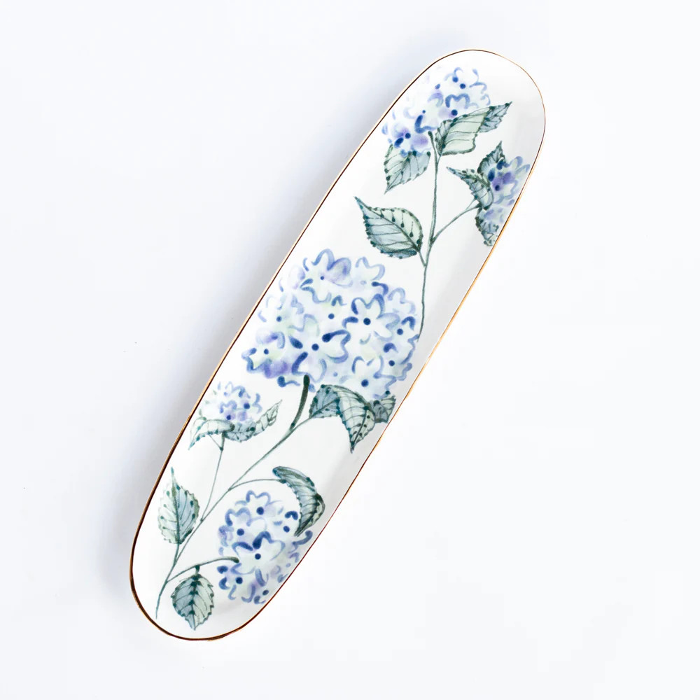 Blue Hydrangea Cracker Tray | Susan Gordon Pottery
