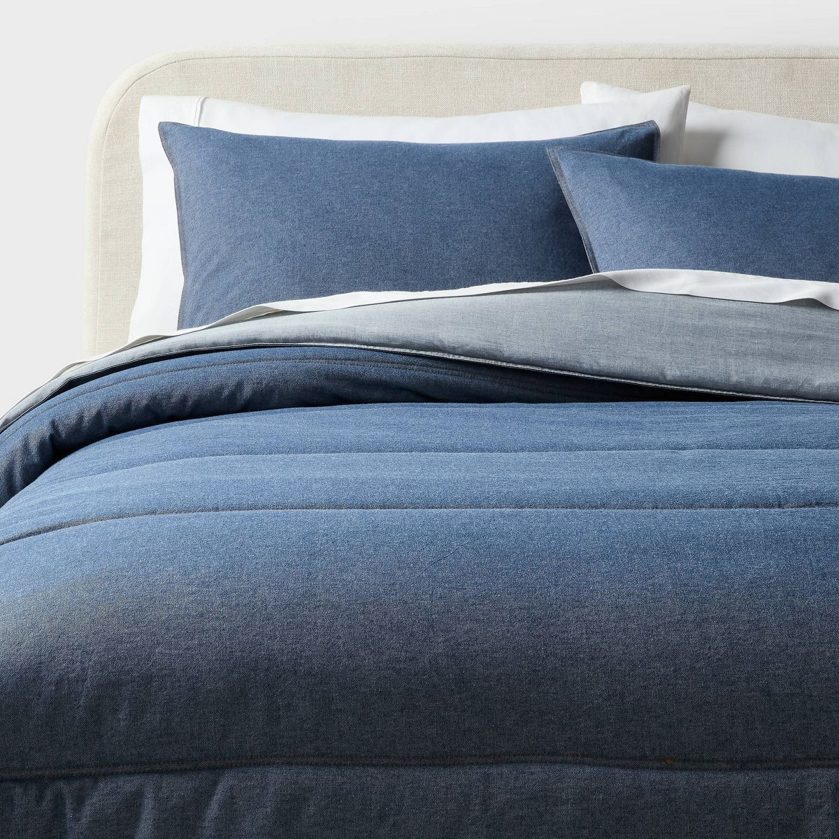 Full/Queen Denim Comforter and Sham Set Blue - Threshold™ | Target