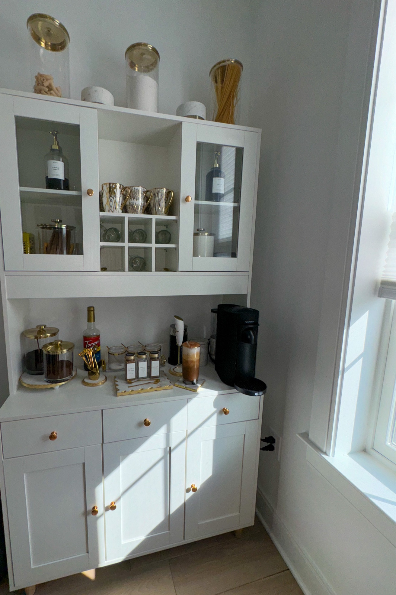 A glimpse of my walk-in pantry, ft. the coffee bar 🤍☕️ I love the natural sunlight we get ~ it’s like an extended room off the kitchen ☀️

#LTKStyleTip #LTKHome