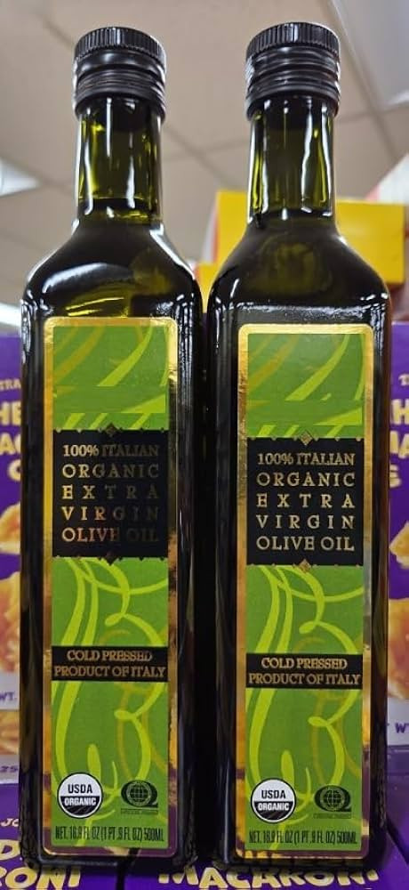 Trader Joe 100% Italian Organic Cold Pressed Extra Virgin Olive Oil 16.9fl oz 500ml (Two Bottles) | Amazon (US)