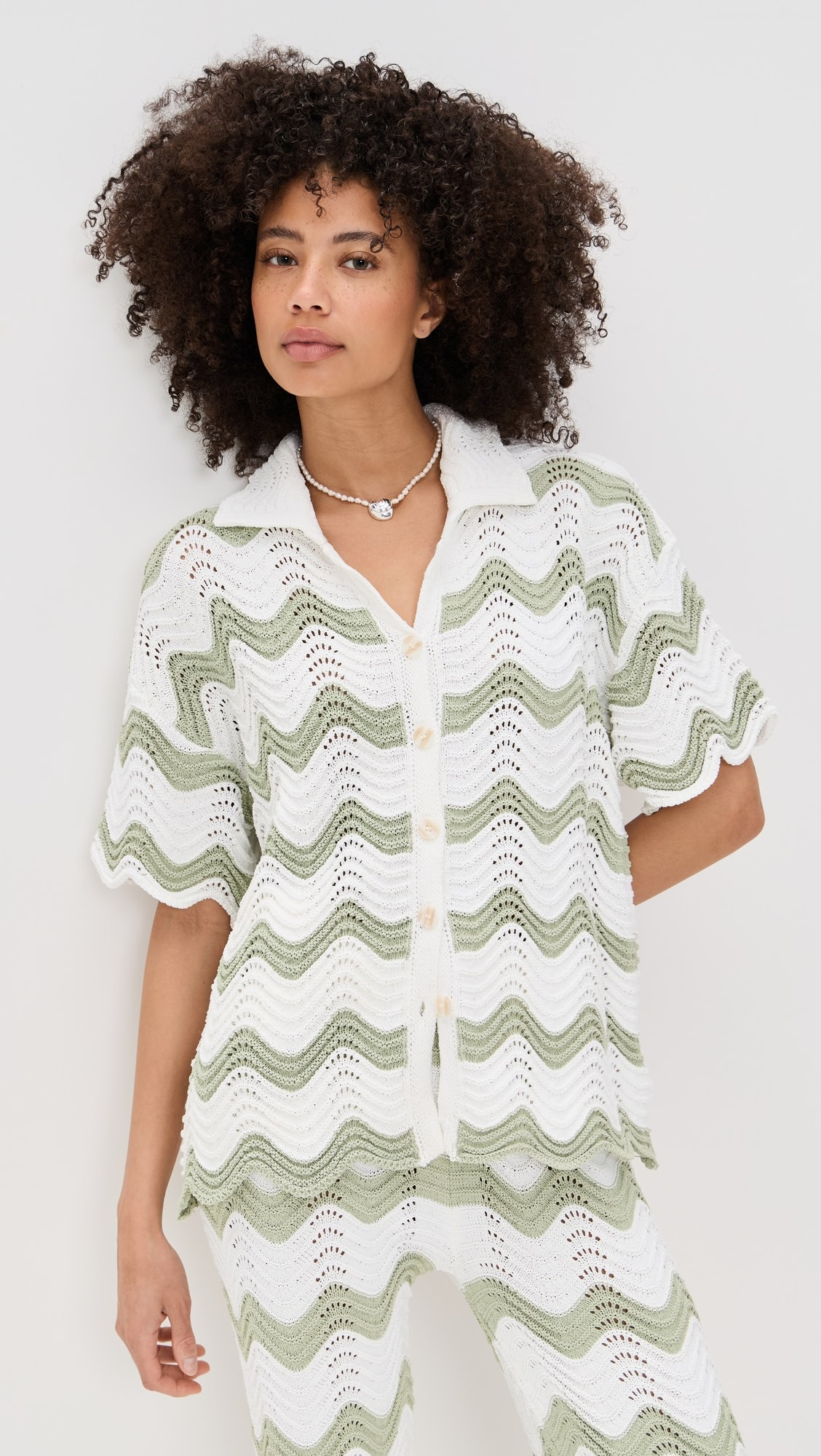 Jayden Crochet Wave Shirt | Shopbop