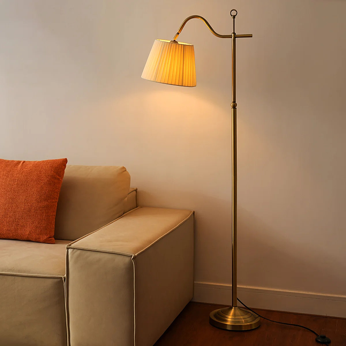 Maraia 62.2'' Golden Arched Floor Lamp | Wayfair North America