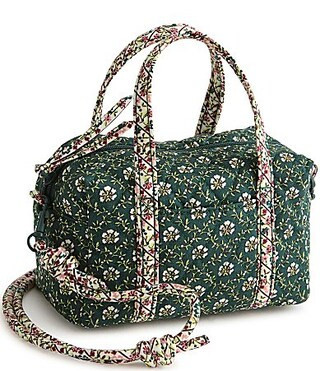 Vera Bradley Mini Original Duffel Zip-Top Mistletoe Lattice Premium Cotton Crossbody Bag - Mistletoe Lattice | Dillard's