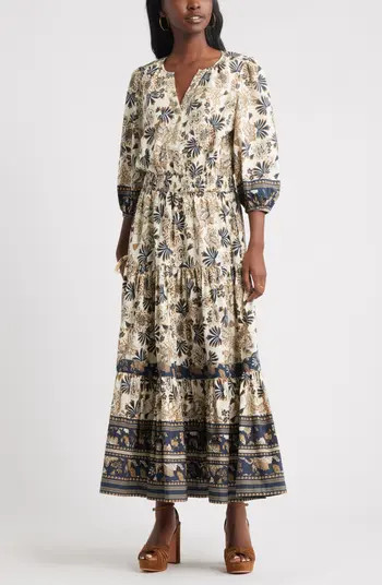Printed Tiered Cotton Maxi Dress | Nordstrom
