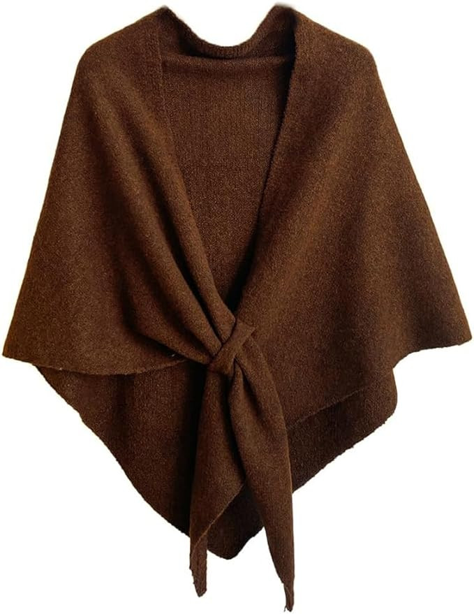 Winter Shawl Wraps Women Knitted Shawls and Wraps Cardigan Cape Wool Pashmina Shoulder Top Sweate... | Amazon (US)