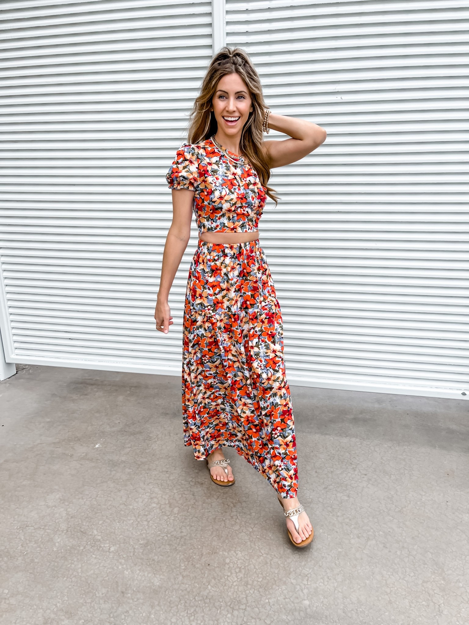 Spring set flower🌸 
This set is selling out fast! Only XS is left. Linked a similar set that is also selling quickly that has only S left.
These sandals are 😍.

#LTKPetite #LTKootd #LTKOver40