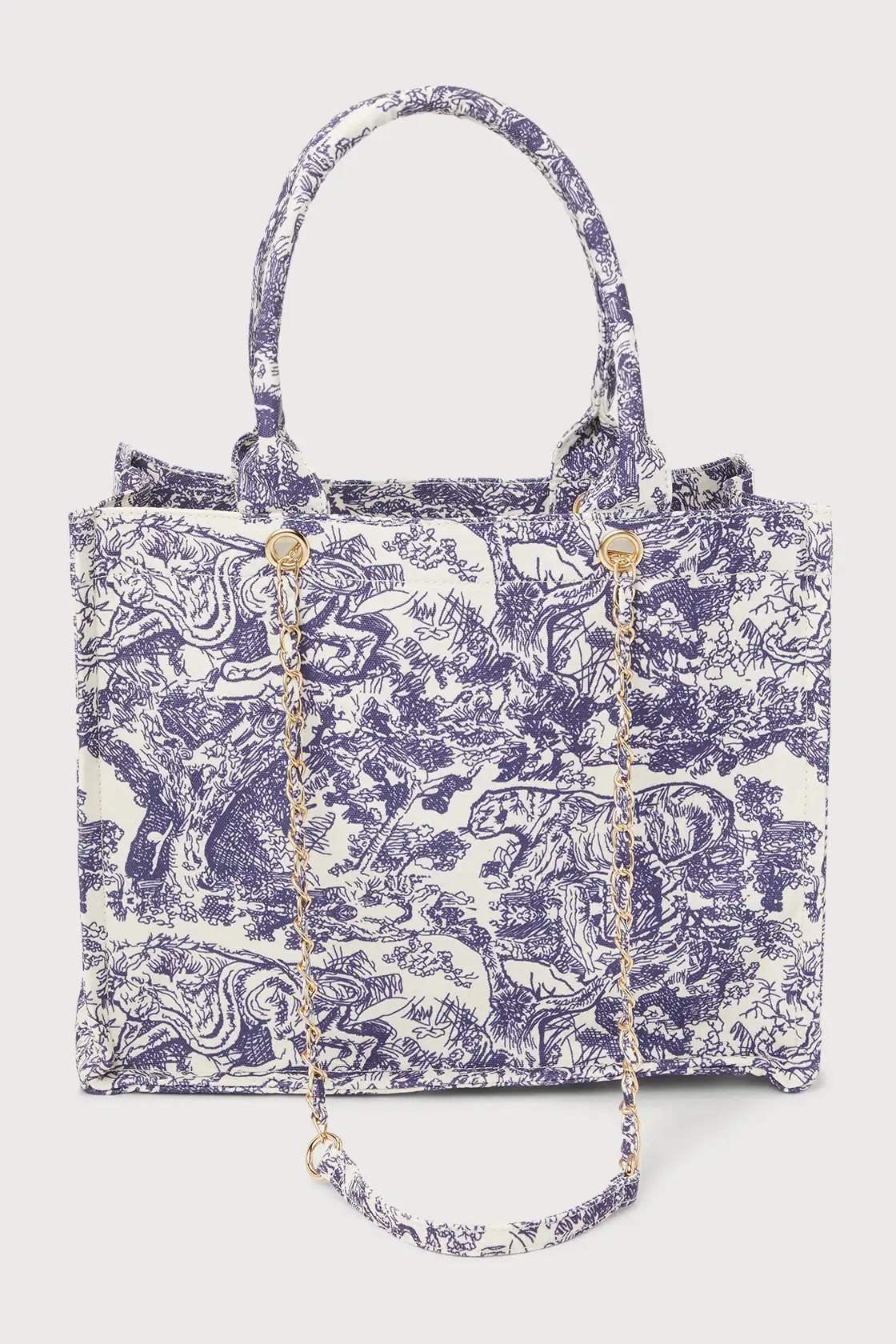 Got it All Navy Toile Print Tote Bag | Lulus (US)