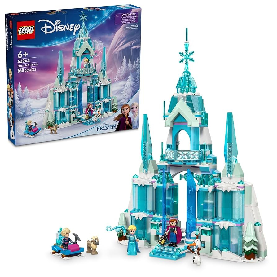 LEGO Disney Frozen Elsa’s Ice Palace Building Set for Kids, Princess Castle with Anna and Elsa ... | Amazon (US)