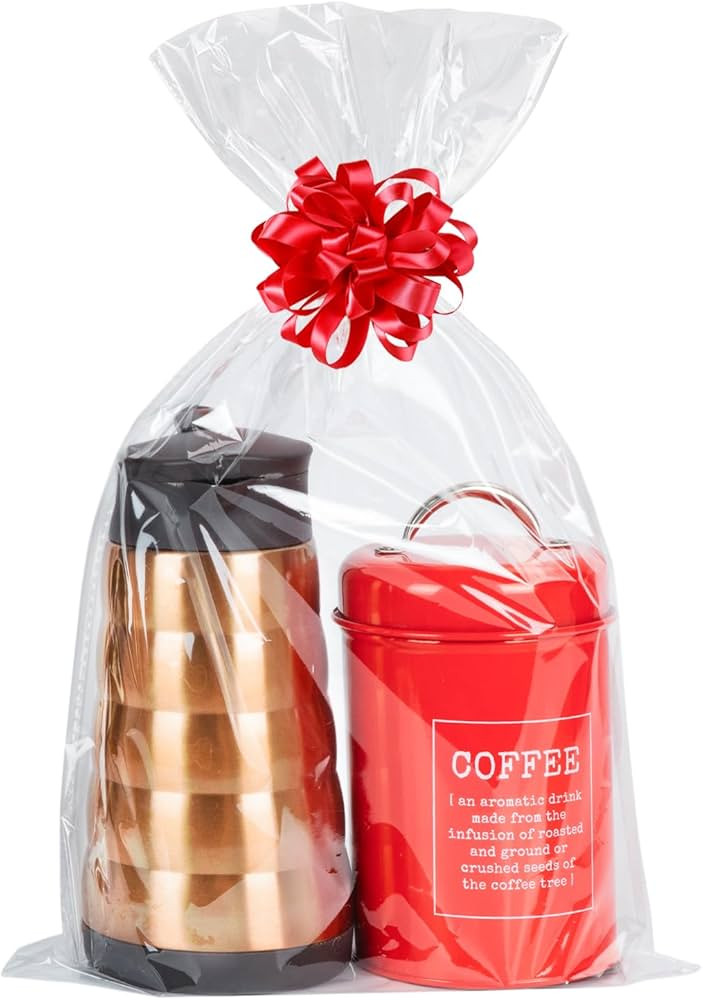 Labeol 20pcs Cellophane Bags 12x18 Cellophane Wrap for Gift Large Clear Gift Party Favors Bags Cl... | Amazon (US)