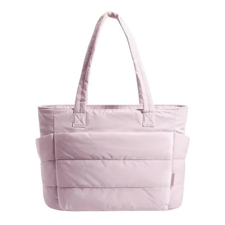 BAGSMART Tote Bag for Women, Lightweight Puffy Tote Bag for Travel, Work, Beach, Gym, Shop, Pink | Walmart (US)