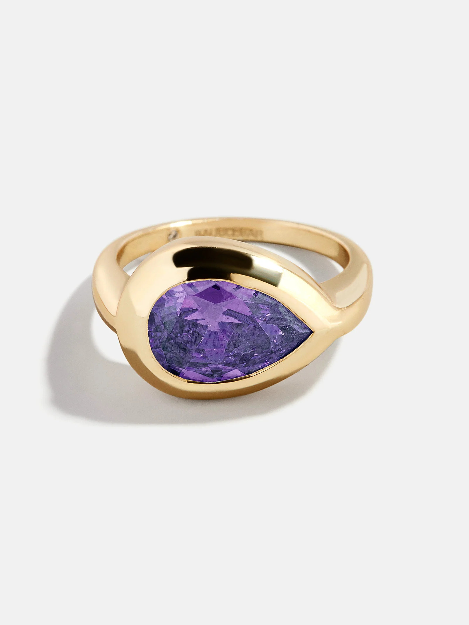Gold Cubic Zirconia Custom Birthstone Ring - Light Amethyst | BaubleBar