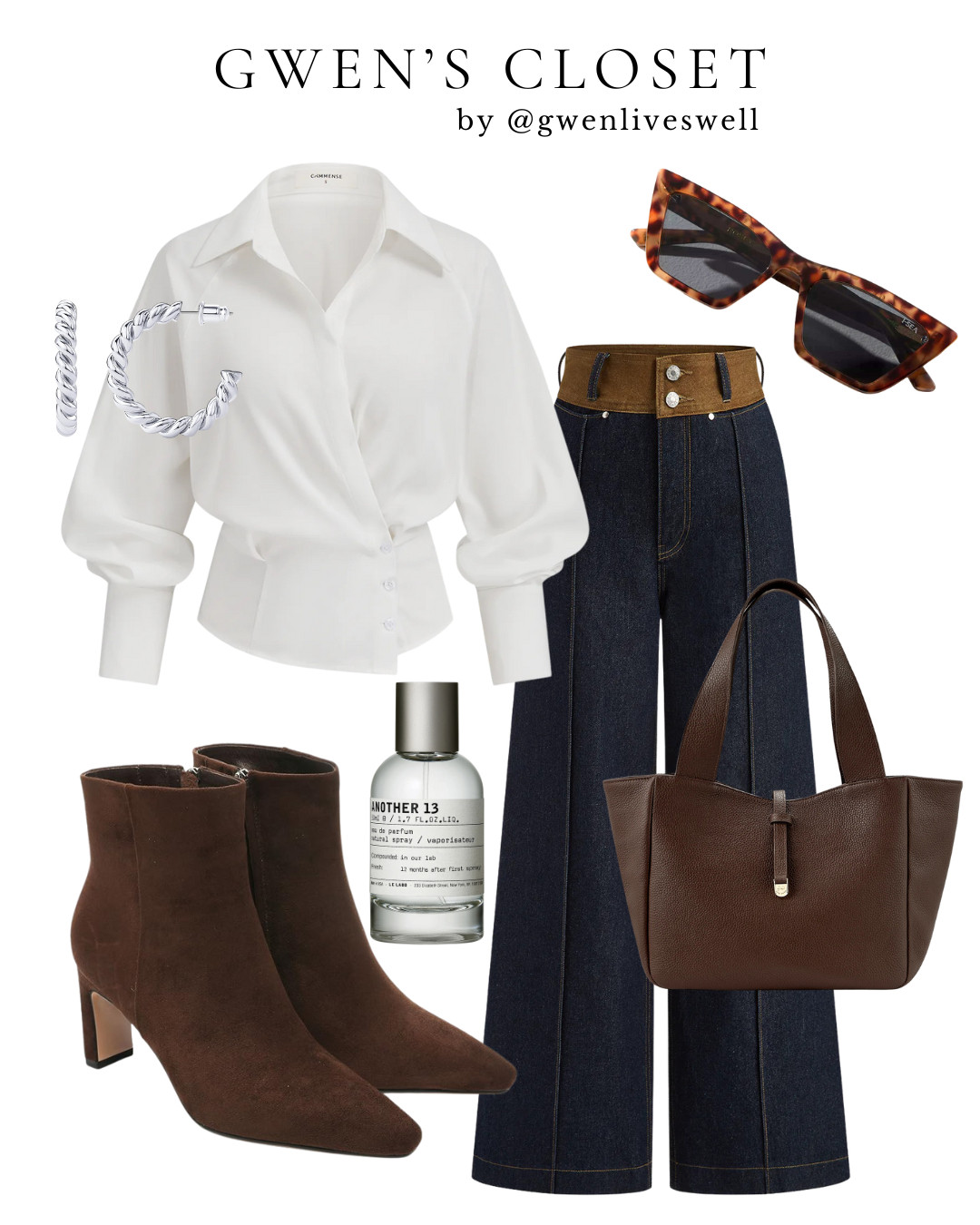 This outfit is built around beautifully tailored @Commense pieces that feel classic but still modern. The blouse has a soft drape and flattering structure, while the denim adds a strong, timeless base that balances the look perfectly. 

Finished with warm, neutral accessories—and the @Gigi New York New York bag that elevates everything—this is one of those outfits that transitions effortlessly from day to evening.

Use code GWEN15 for 15% off at Gigi New York.

Everything else is linked 🤎

#commense #giginewyork

 

#LTKootd #LTKOver40 #LTKgrwm