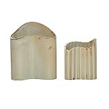 Bloomingville Scandinavian Stoneware Organically Shaped Edge, Set of 2, Beige Vase, Ivory | Amazon (US)