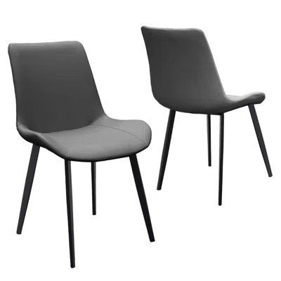 Modern Grey Dining Chairs, Steel Structure, Suede Comfort For Home | Wayfair North America