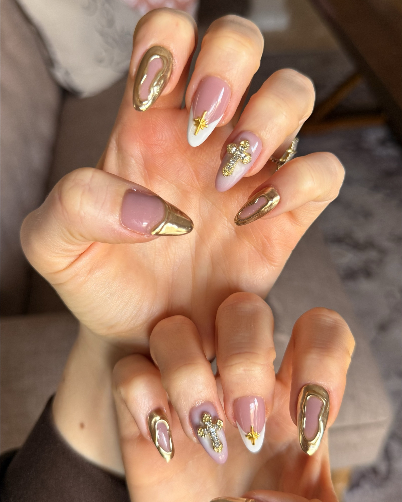 Handmade press on nails from Amazon! On sale today, wearing a size small, but they do run just a tad bit tiny but not really that big of a deal. The key here is to use the nail bond glue not any glue that comes with these! 

#LTKselfcare #LTKBeauty #LTKSaleAlert