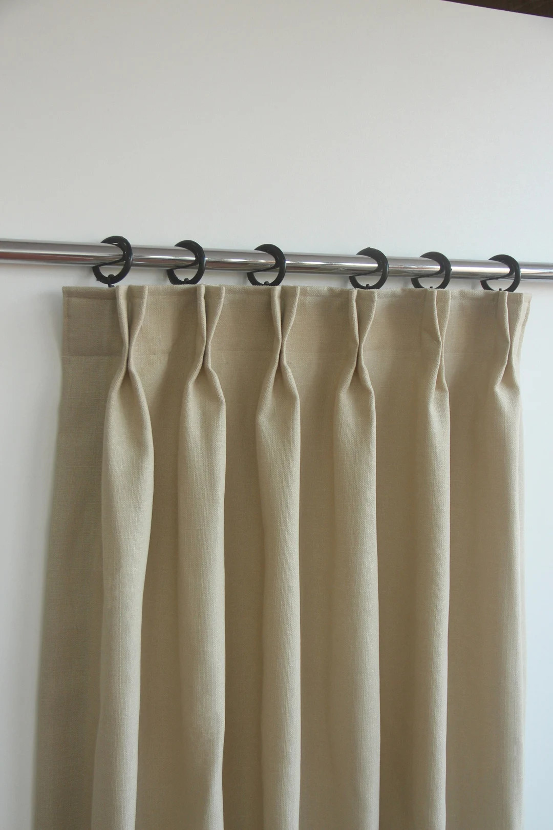 100 % Blackout Lined Double Pinch Pleated Faux Linen Curtains for Bedroom, Sliding Door, Extra Wi... | Etsy (US)