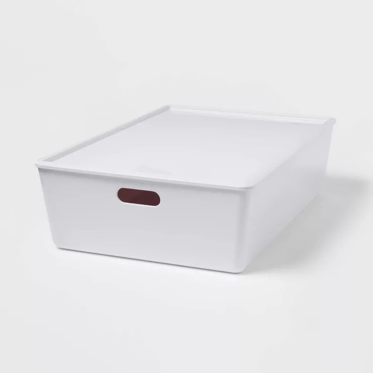 26L Stacking Bin with Lid White - Brightroom™ | Target