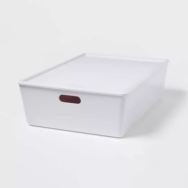 4l Stacking Bin With Lid White - Brightroom™ : Target