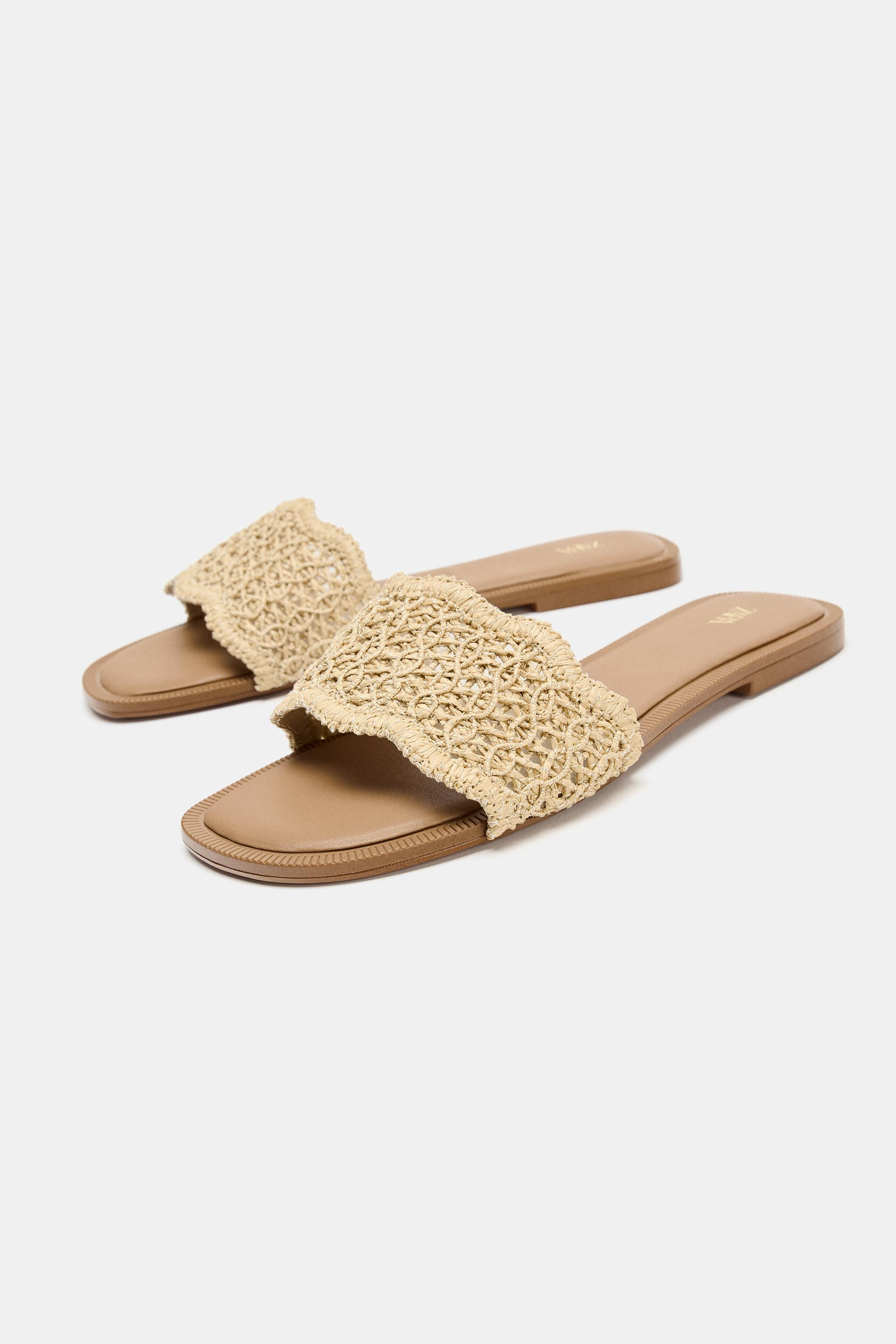 EMBROIDERED SLIDE SANDALS | Zara US
