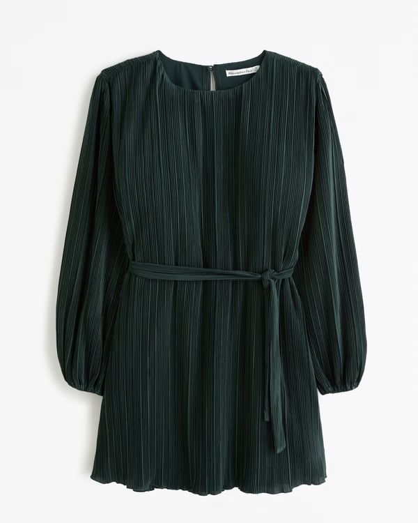 Satin Plisse Easy Mini Dress | Abercrombie & Fitch (US)