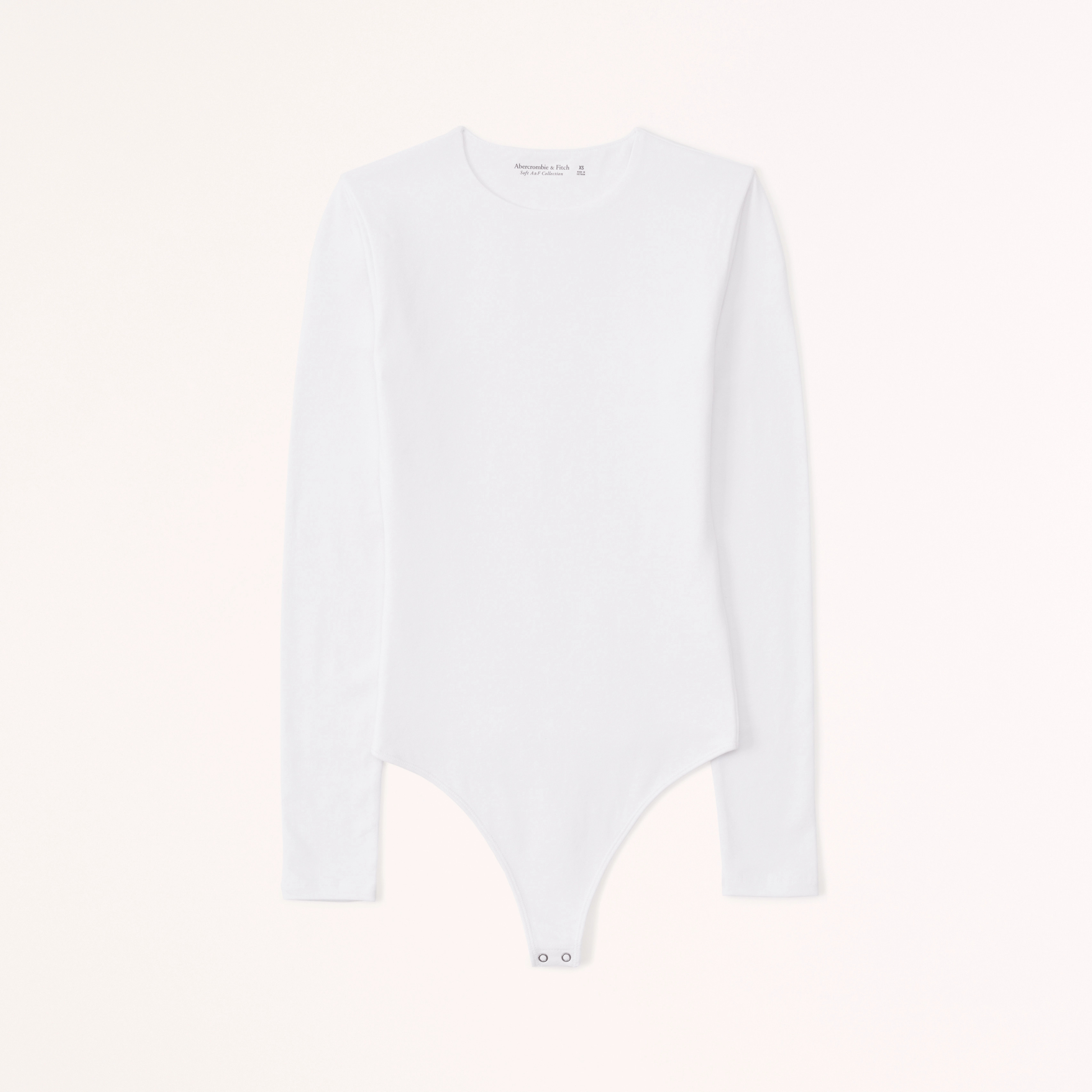 Long-Sleeve Cotton-Blend Seamless Fabric Crew Bodysuit | Abercrombie & Fitch (US)