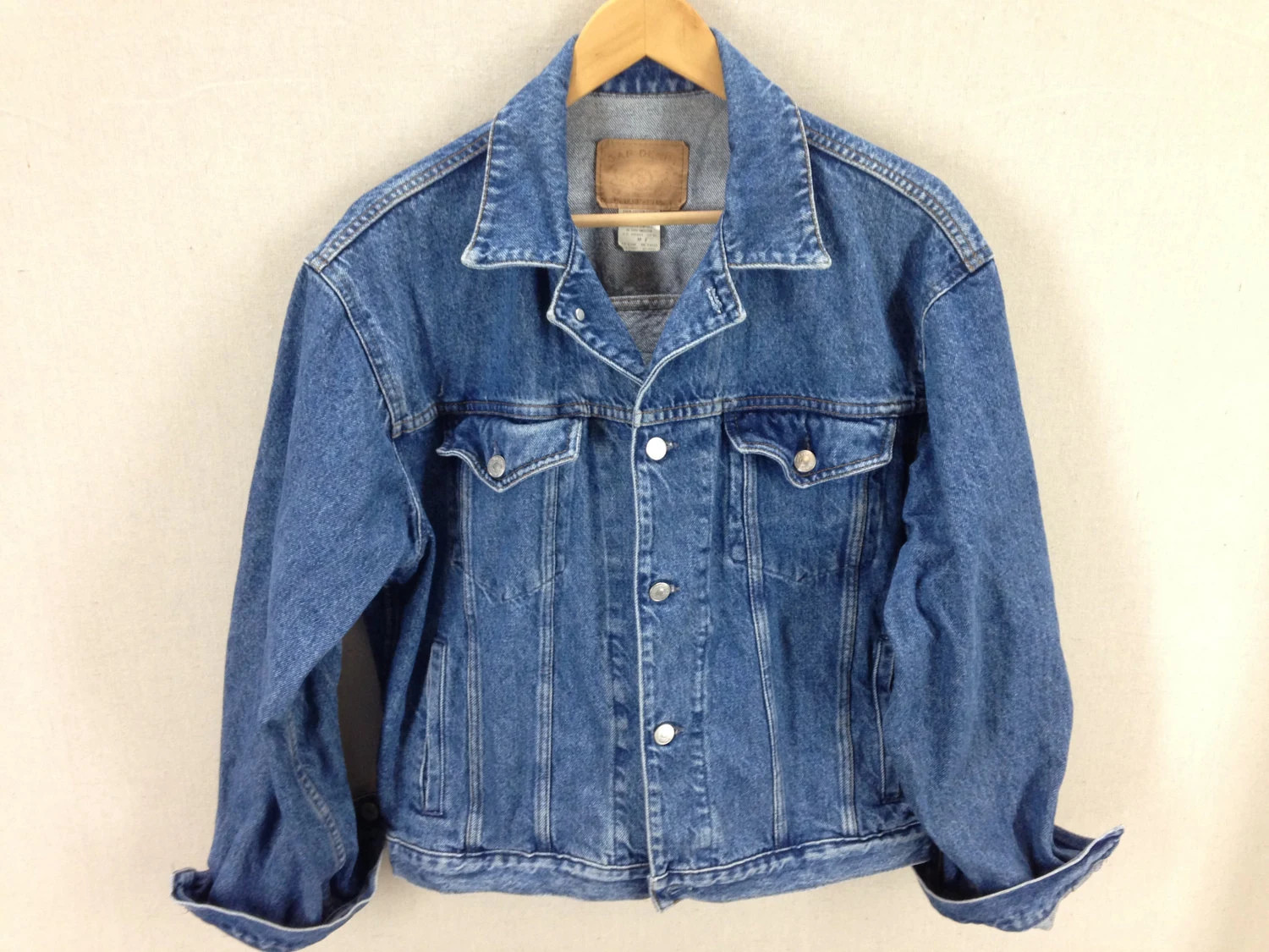 Vintage Gap Denim Trucker Jacket, Dark Blue, Levis look, Size Medium. | Etsy (US)