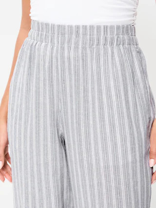 High-Waisted Linen-Blend Super Wide-Leg Pants | Old Navy (US)