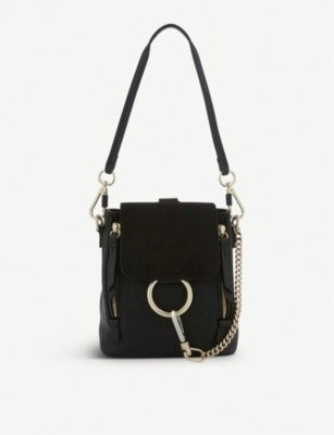 Faye mini leather & suede backpack | Selfridges