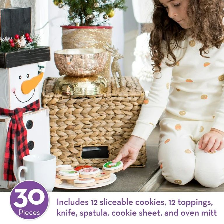 Melissa & Doug Slice and Bake Wooden Christmas Cookie Play Food Set | Walmart (US)