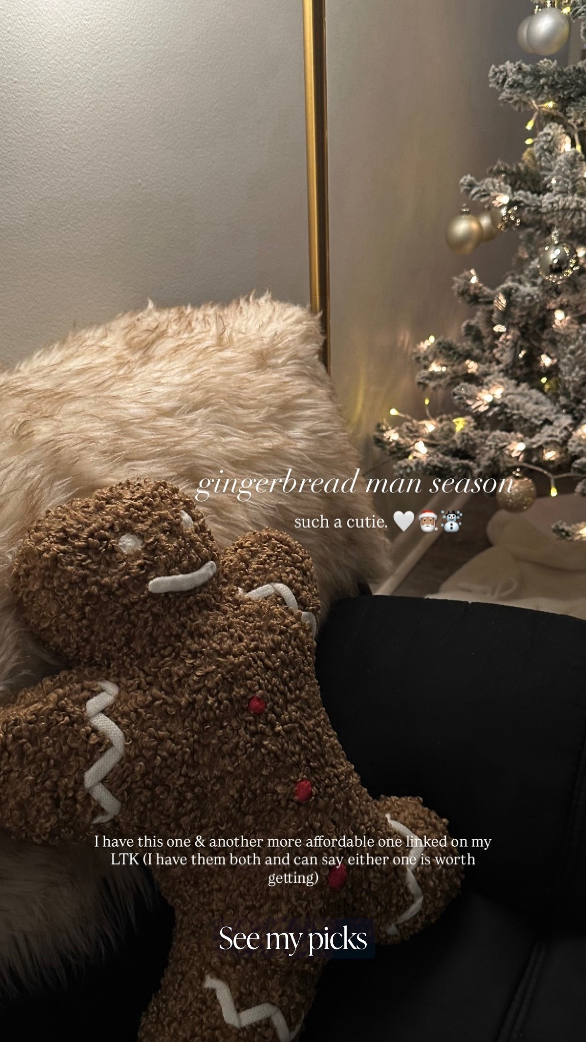 Gingerbread man season ☃️🎅🏽🎄 I’m obsessed with gingerbread and these adorable pillows are a must-have if you are like me and love them too! I’ll have a couple of options linked for you. 

#LTKHome #LTKFindsUnder50 #LTKHoliday