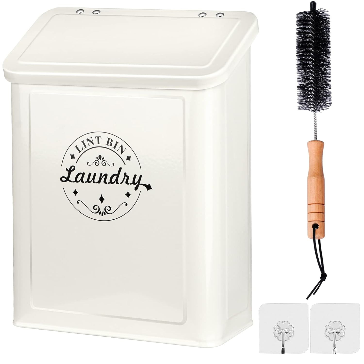 Magnetic Lint Bin for Laundry Room Organization and Storage with Brush, Wall-Mounted Dryer Lint B... | Amazon (US)