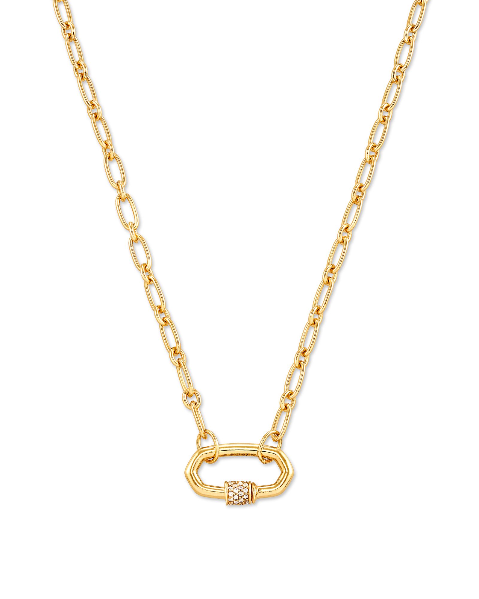 Bristol 18k Yellow Gold Vermeil Link Necklace in White Sapphire | Kendra Scott | Kendra Scott