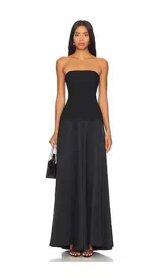 Adri Strapless Panelled Maxi Dress in Black | Revolve Clothing (Global)