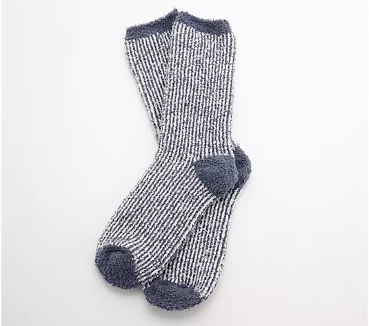 Barefoot Dreams CozyChic Rib Contrast Socks - QVC.com | QVC