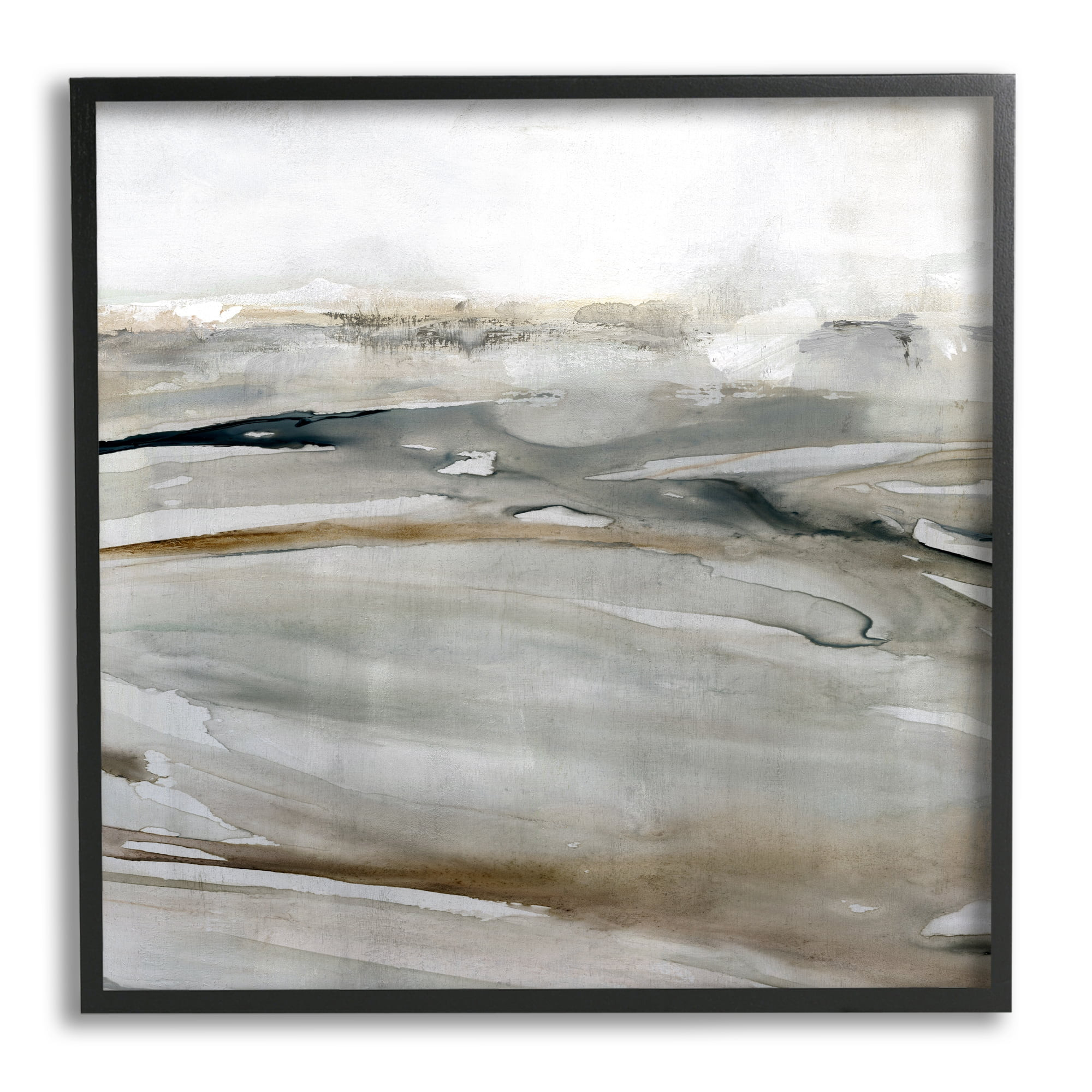 Stupell Industries Abstract Grey Landscape Abstract Painting Black Framed Art Print Wall Art, 17 ... | Walmart (US)
