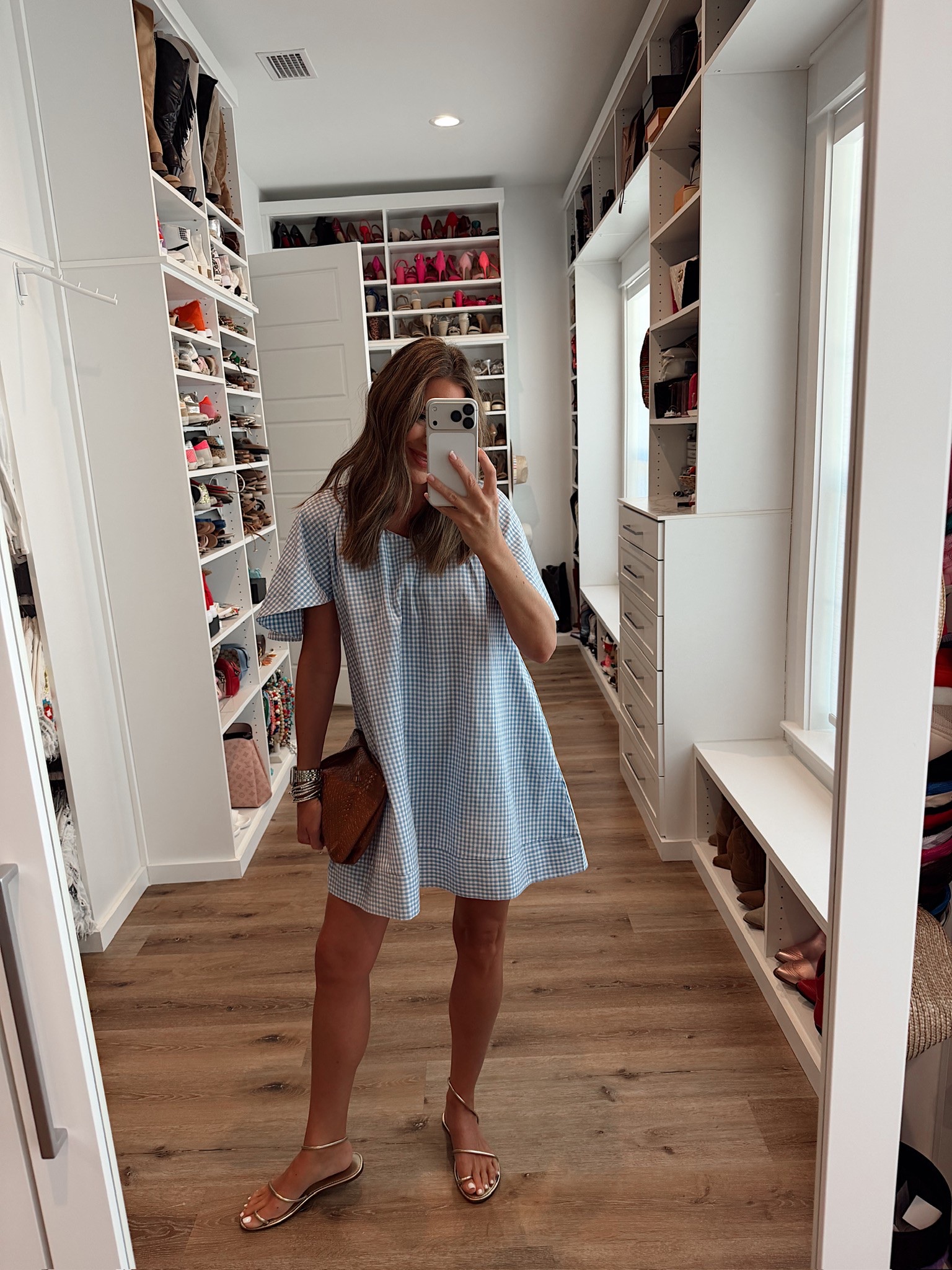 In a small dress, clutch, sandals and accessories- fits tts.

#LTKootd #LTKgrwm #LTKSeasonal