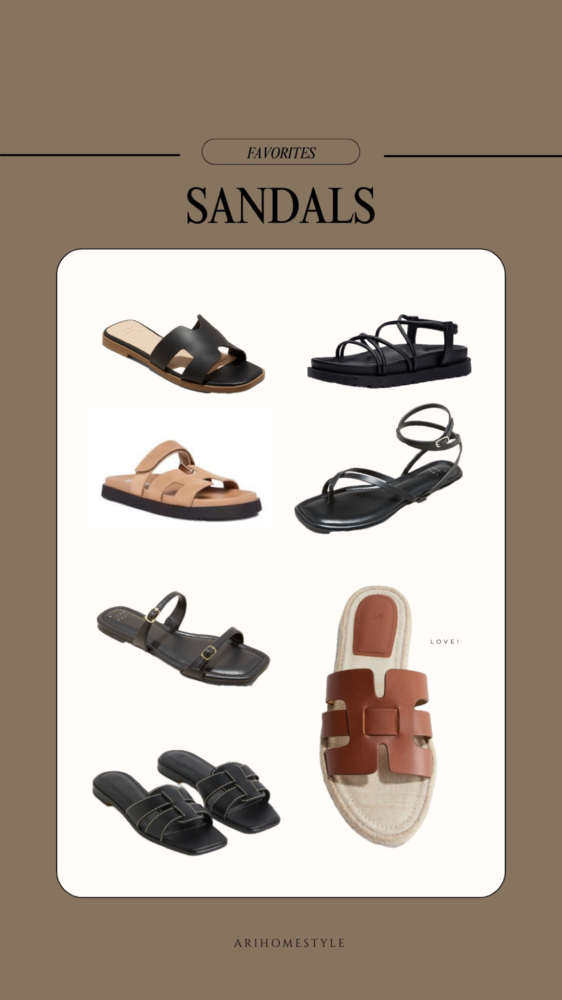 Cute affordable sandals for the spring and summer! 

H&M/ Target/ Steve Madden 

#LTKstyletip