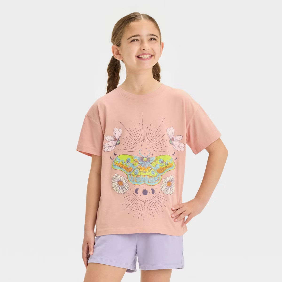 Girls' Short Sleeve Oversized Graphic T-Shirt - Cat & Jack™ | Target