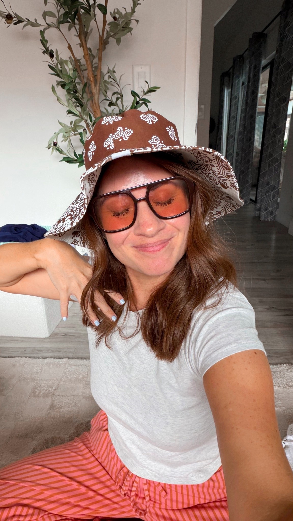 Obsessed with this bandanna, print bucket hat from @Marshalls ❤️ I love that it’s reversible and I also had to grab it in the navy blue/baby blue version! Going to be so cute this summer! ￼

#LTKOver40 #LTKSeasonal