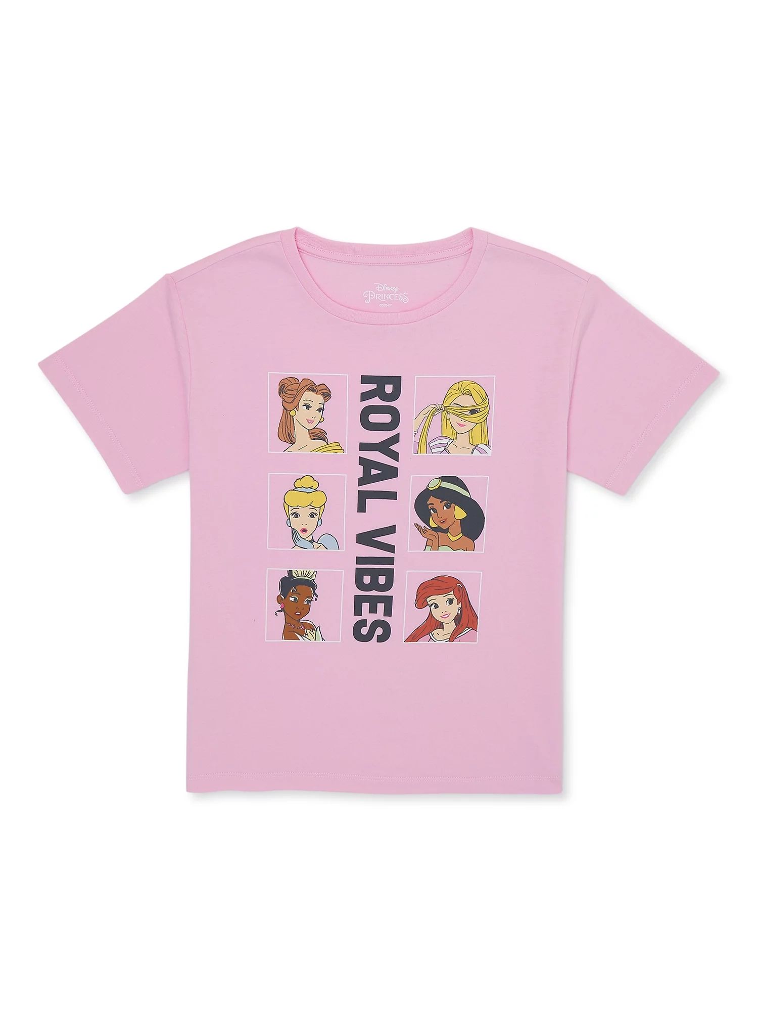 Disney Girls Princess Graphic Tee with Short Sleeves, Size XS-XL | Walmart (US)