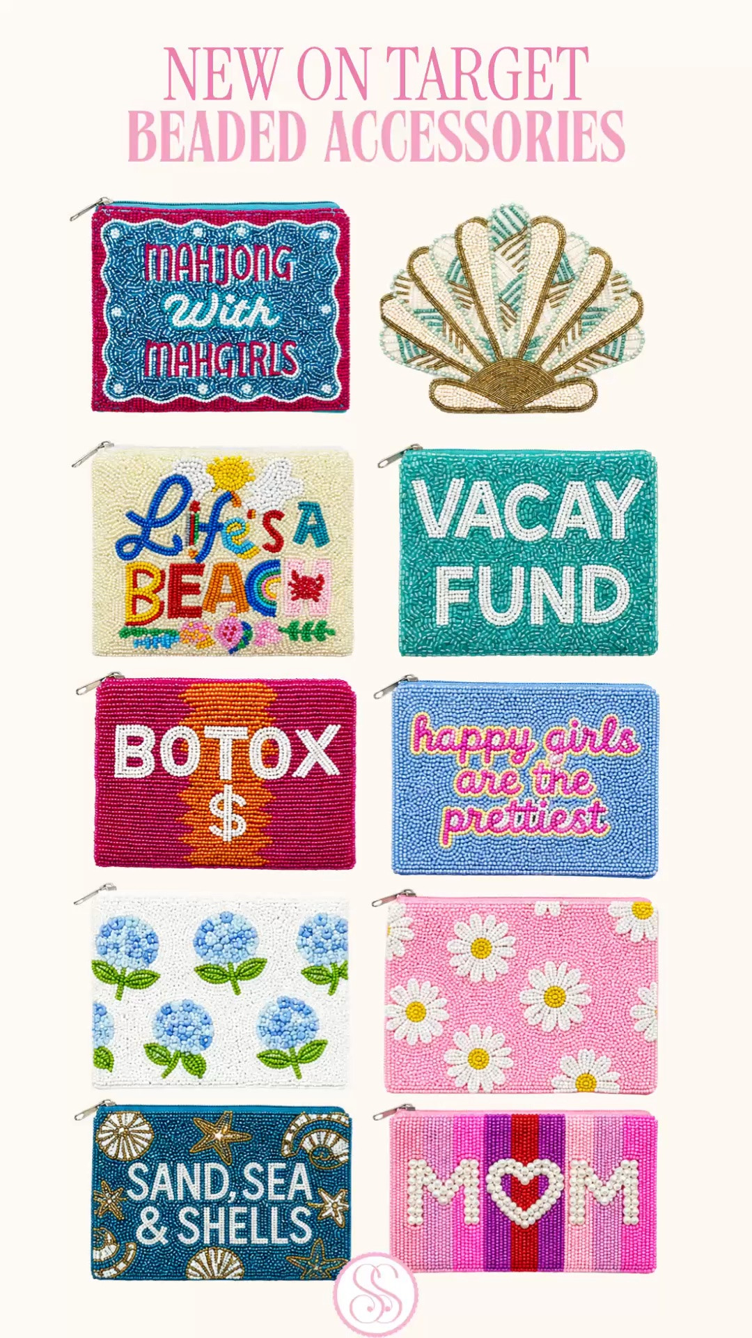 Target beaded accessories | beaded pouch | summer accessories | beach vacation accessories | Target finds

Target just dropped the cutest new beaded accessories, and these are exactly the kind of colorful little finds that make summer outfits, beach bags, gifts, and vacation packing feel more fun.

This edit is full of beaded pouches, shell accessories, beach-themed bags, floral pouches, colorful cosmetic bags, vacation pouches, giftable accessories, and novelty pieces that look like something you would find in a cute resort boutique.

The details are what make them so good: bright beads, fun sayings, seashells, hydrangeas, daisies, beach motifs, pink stripes, coastal colors, and playful summer designs that feel perfect for tossing in a tote, packing in a suitcase, gifting, or using as a little statement accessory.

These are strong finds for beach trips, girls trips, vacation packing, pool bags, teacher gifts, birthday gifts, bridesmaid gifts, summer hostess gifts, lake weekends, coastal weekends, and everyday bags. 

If you love Target finds, beaded accessories, beaded bags, colorful pouches, beach accessories, vacation accessories, summer accessories, coastal style, preppy accessories, gift ideas, and affordable statement pieces, these are the new Target arrivals I would check before the best ones disappear.

Target beaded accessories, Target accessories, Target finds, Target style, beaded pouch, beaded bag, colorful pouch, cosmetic pouch, beach pouch, vacation pouch, summer accessories, beach accessories, beach vacation accessories, resort accessories, coastal accessories, preppy accessories, shell bag, seashell pouch, floral pouch, hydrangea pouch, daisy pouch, gift ideas, teacher gift, bridesmaid gift, birthday gift, hostess gift, girls trip accessories, vacation packing

#LTKFindsUnder50 #LTKFindsUnder100 #PreppyStyle #LookForLess #TargetStyle #TargetFinds #BeadedBags  #SummerOutfits

#LTKWedding #LTKTravel #LTKSeasonal