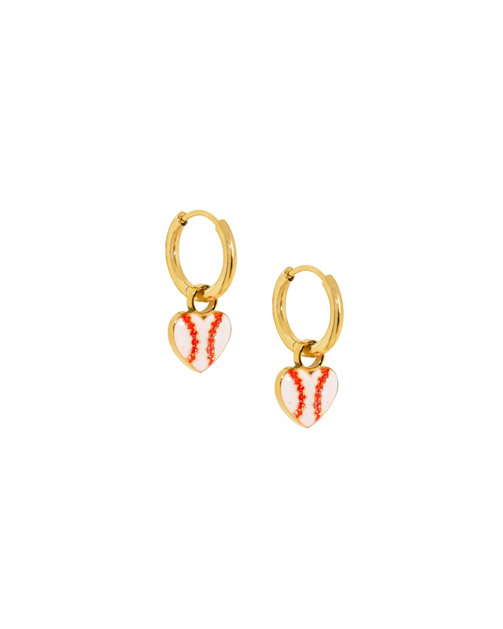 Huggie Charm Earrings - Baseball | LINNY CO LLC