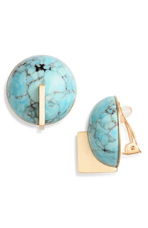 Cult Gaia Una Clip-On Earrings in Ibiza Turquoise at Nordstrom | Nordstrom